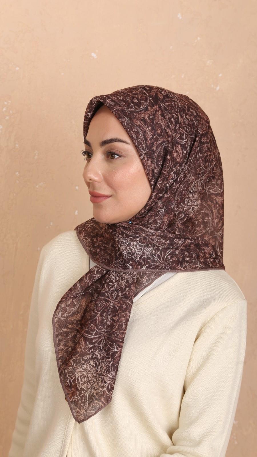 Locella Soft Pamuk Eşarp Kahve