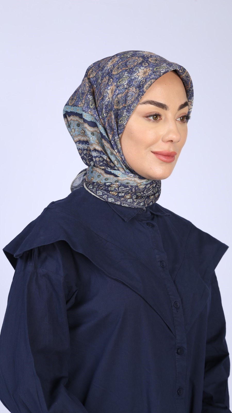 Locella Soft Pamuk Eşarp Lacivert