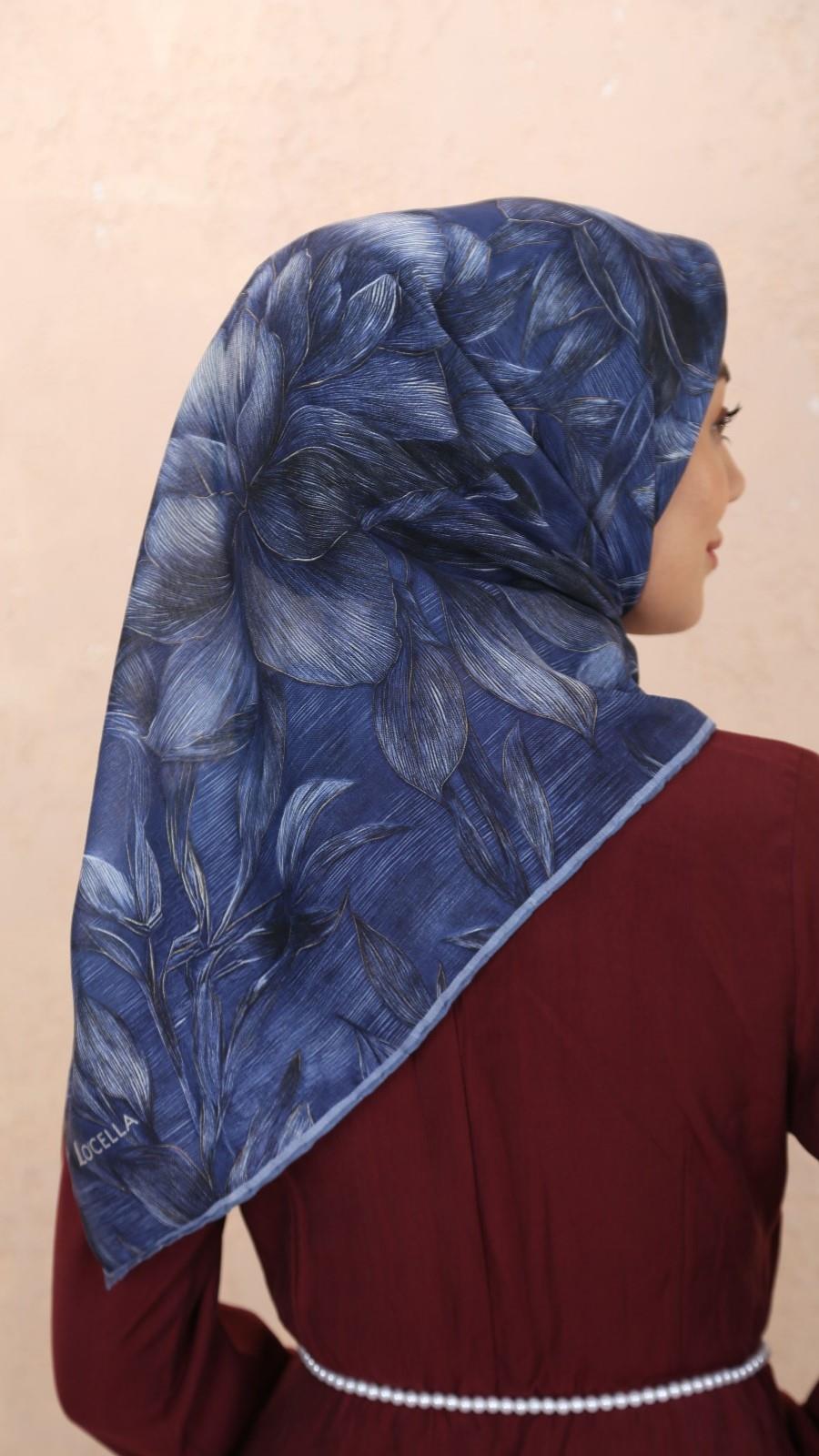 Locella Soft Pamuk Eşarp Koyu Mavi-6