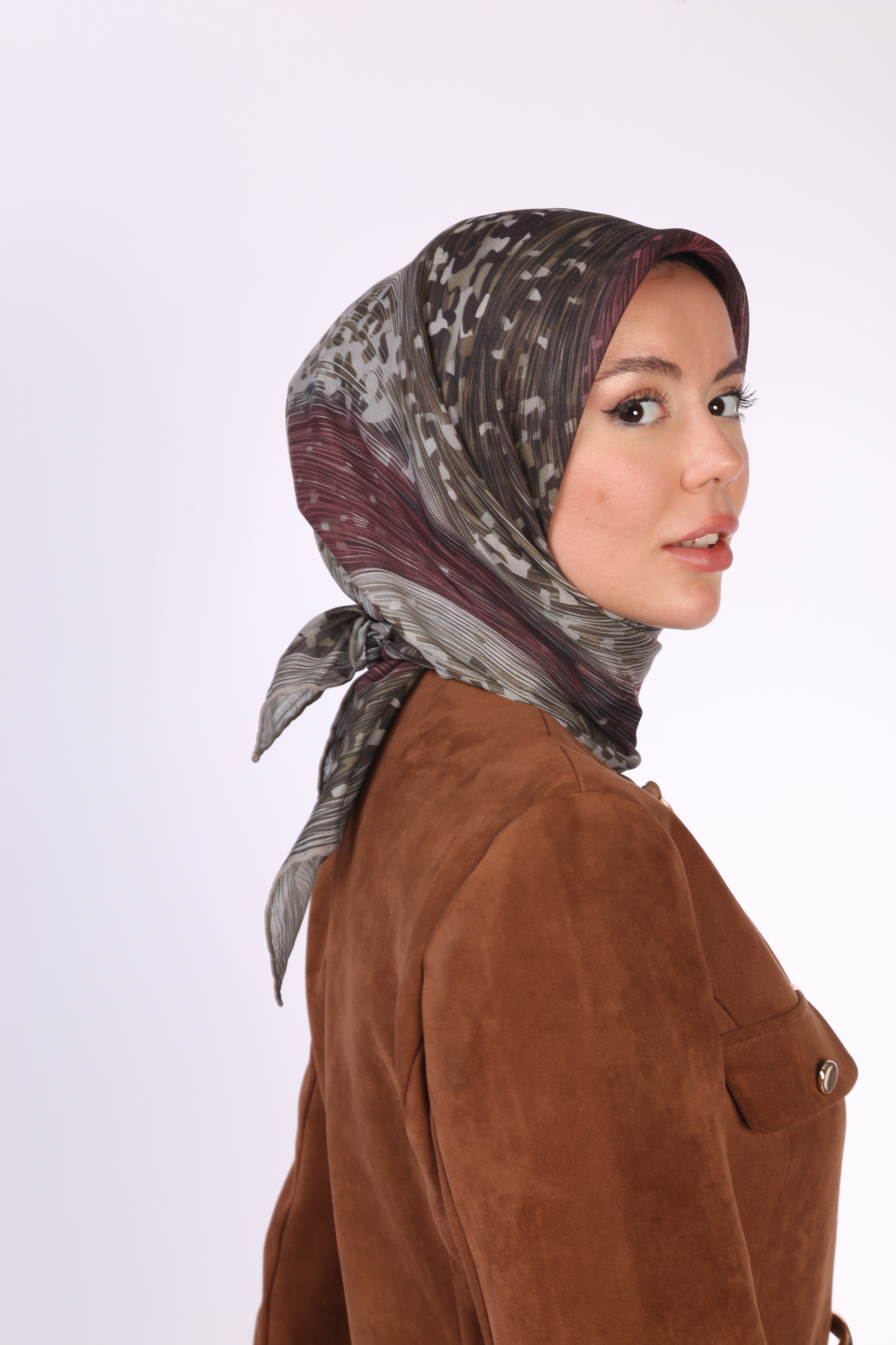 Locella Soft Pamuk Eşarp Yağ Yeşili