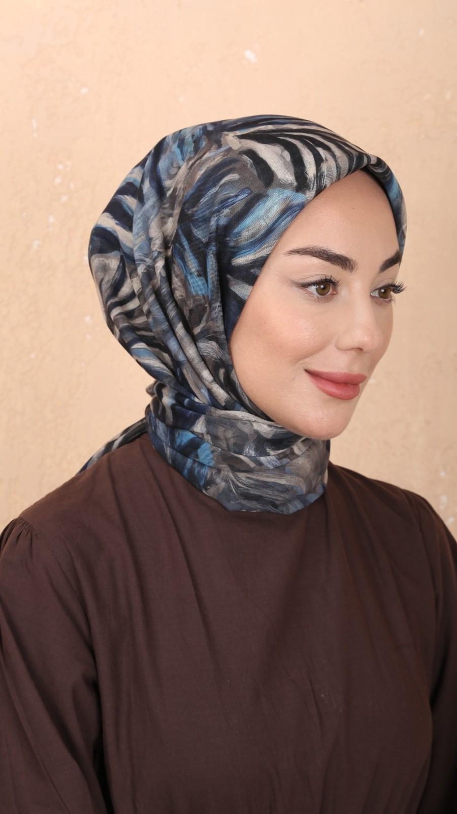 Locella Soft Pamuk Eşarp Mavi