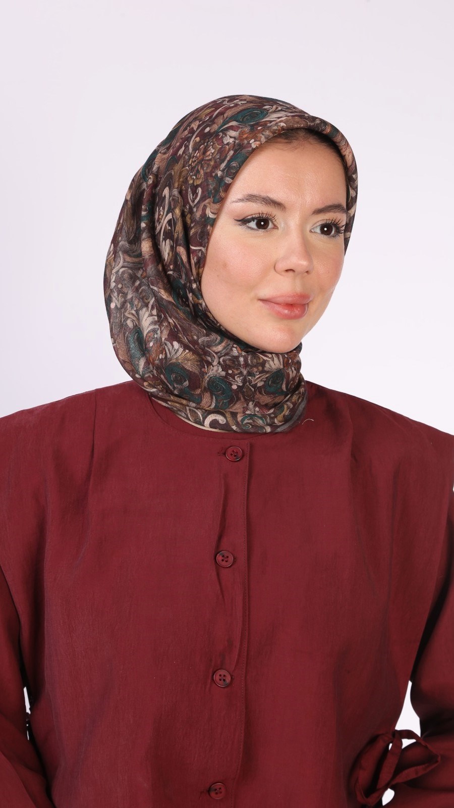 Locella Soft Pamuk Eşarp Bordo