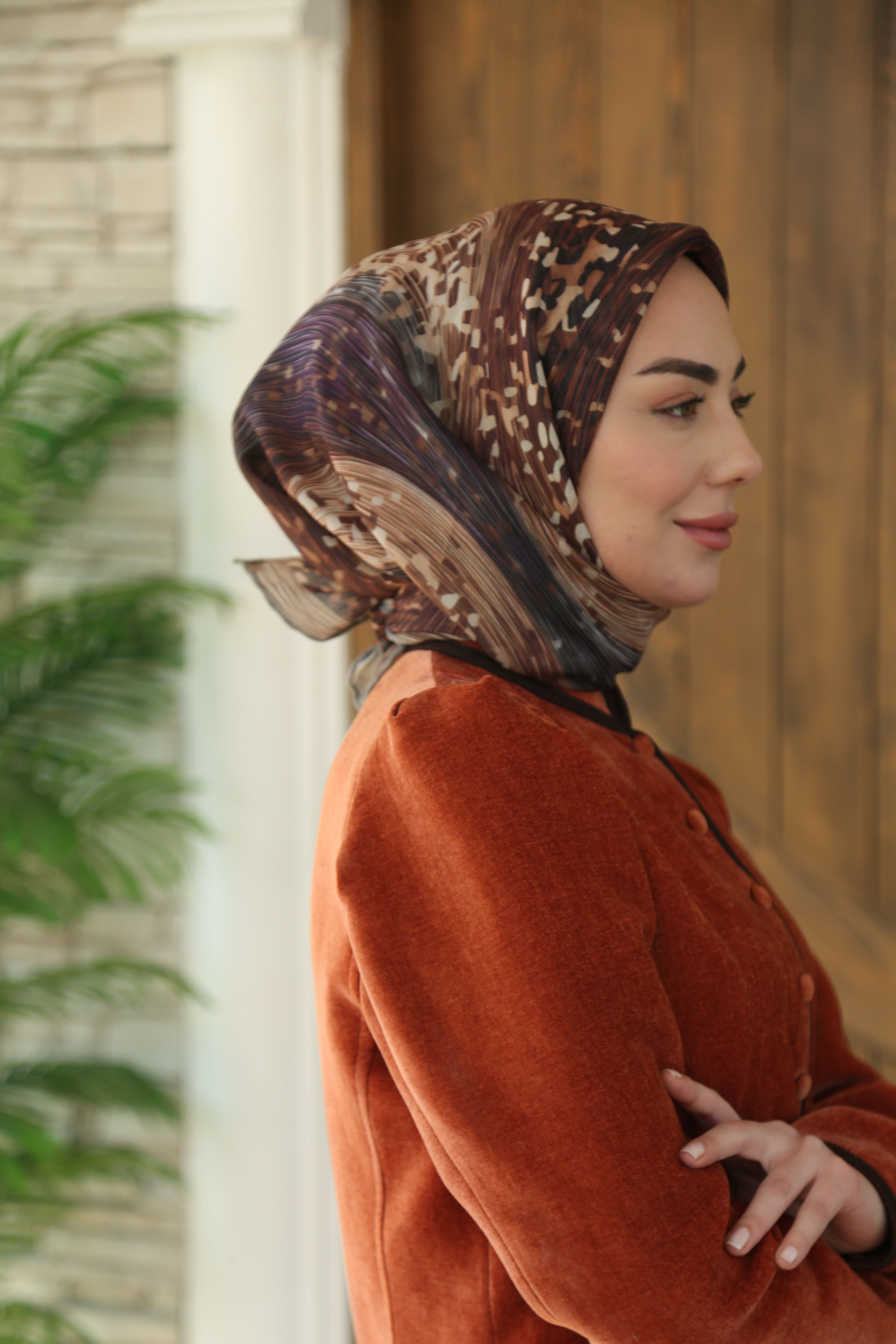 Locella Soft Pamuk Eşarp Çikolata Kahve