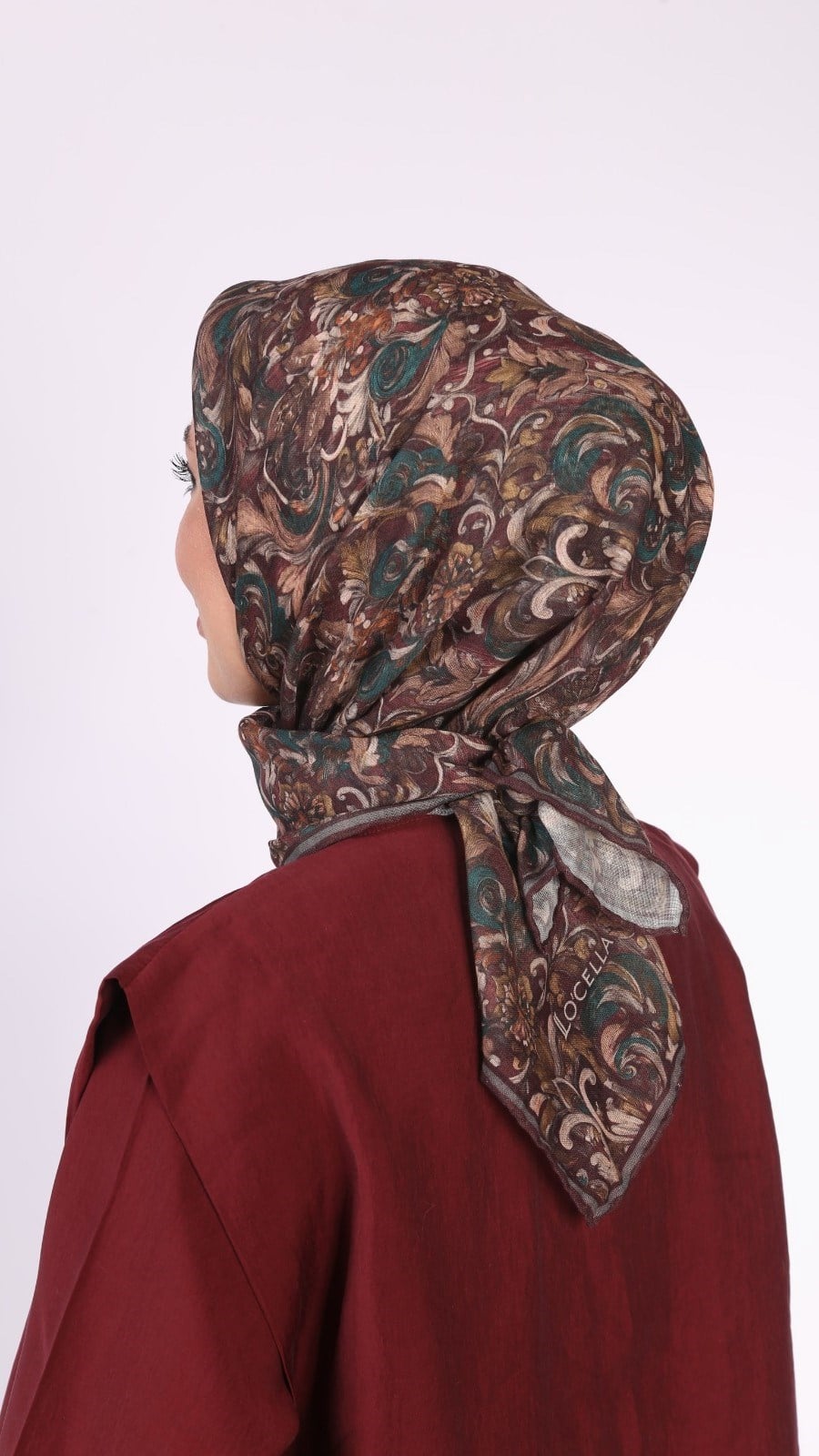Locella Soft Pamuk Eşarp Bordo