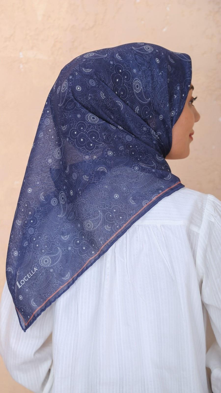 Locella Soft Pamuk Eşarp Lacivert-9