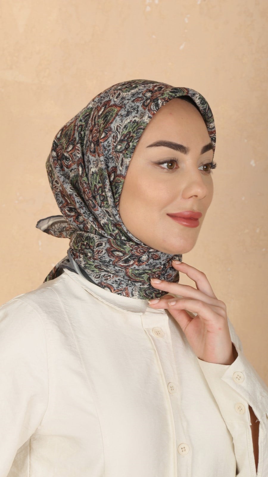 Locella Soft Pamuk Eşarp Gri