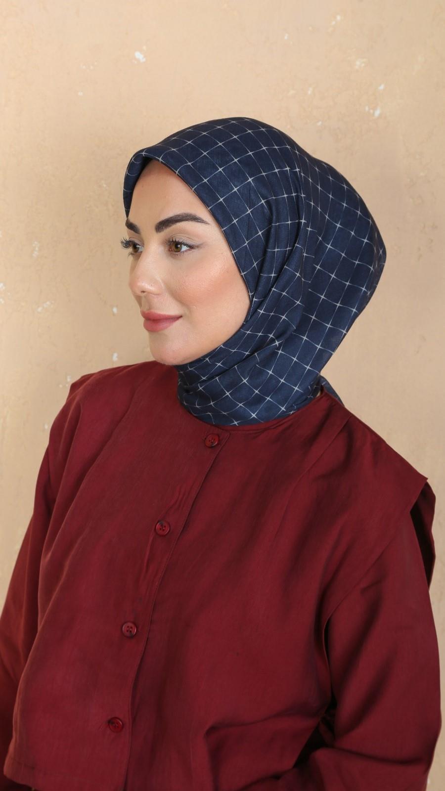 Locella Soft Pamuk Eşarp Lacivert