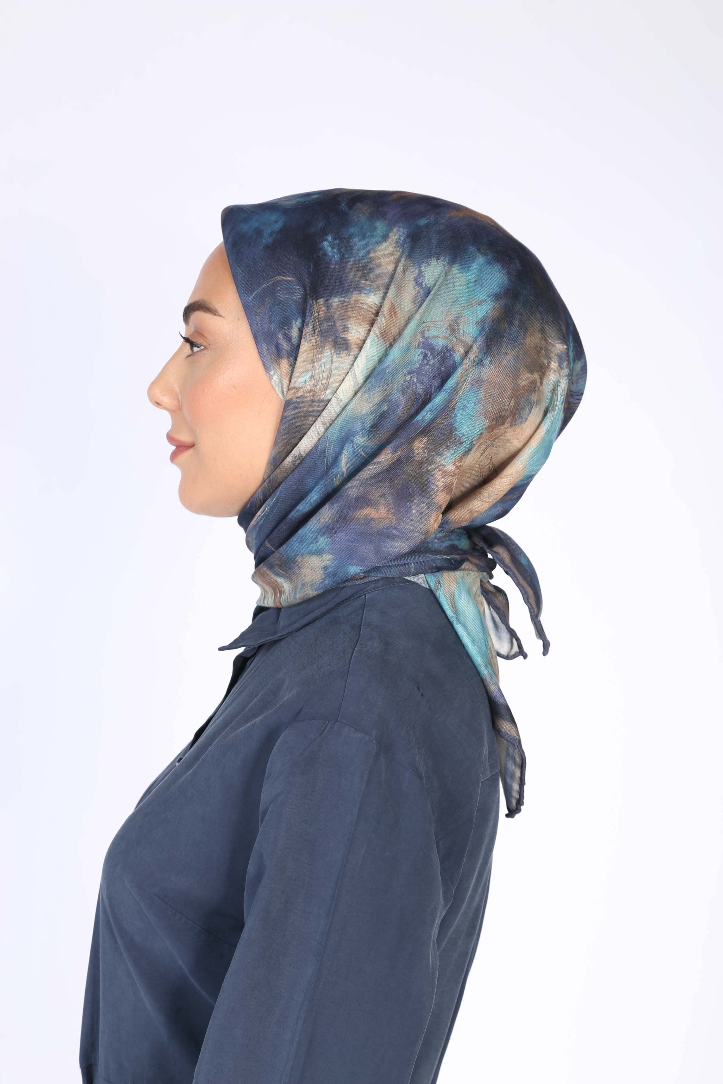 Locella Soft Pamuk Eşarp Lacivert