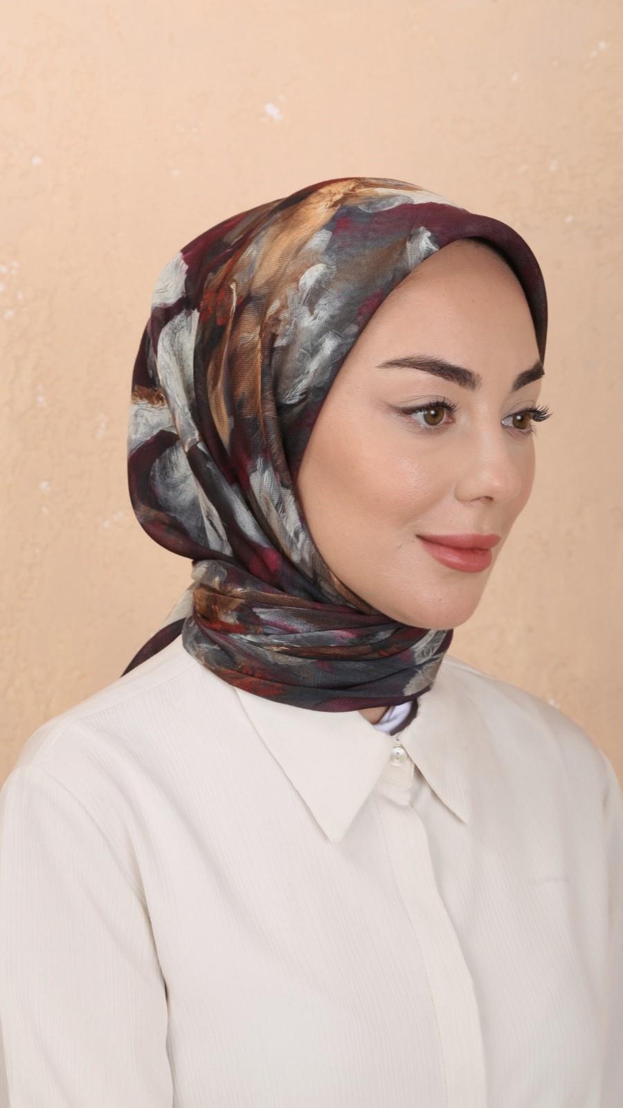 Locella Soft Pamuk Eşarp Mürdüm