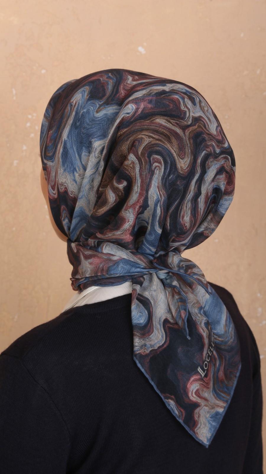 Locella Soft Pamuk Eşarp Mavi