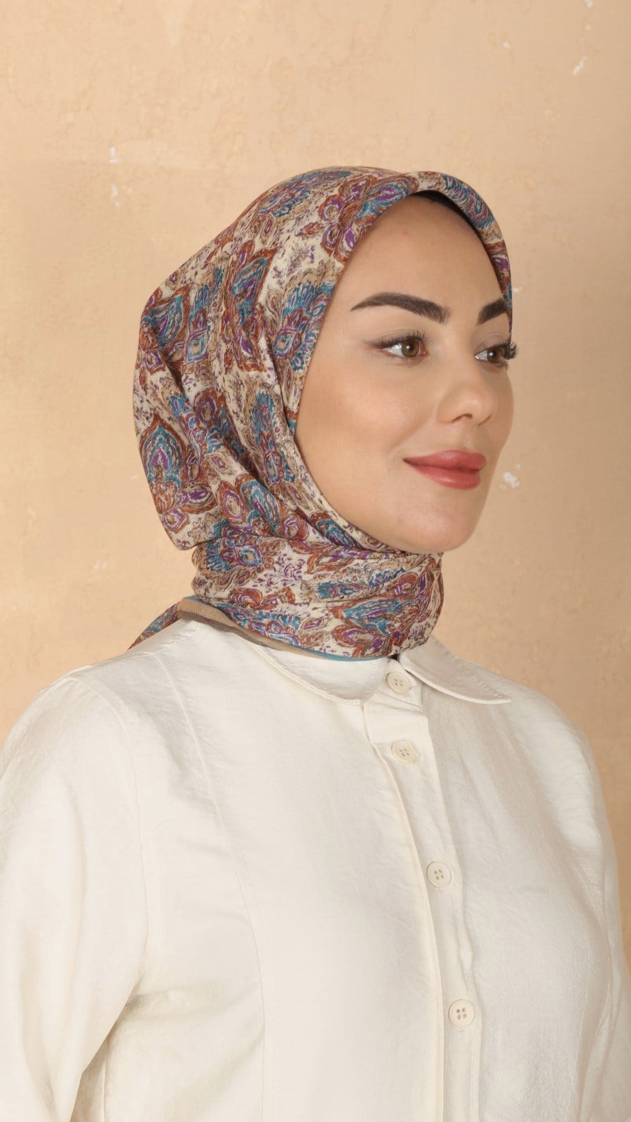 Locella Soft Pamuk Eşarp Krem