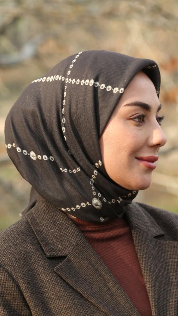 Locella Soft Pamuk Eşarp Kahve