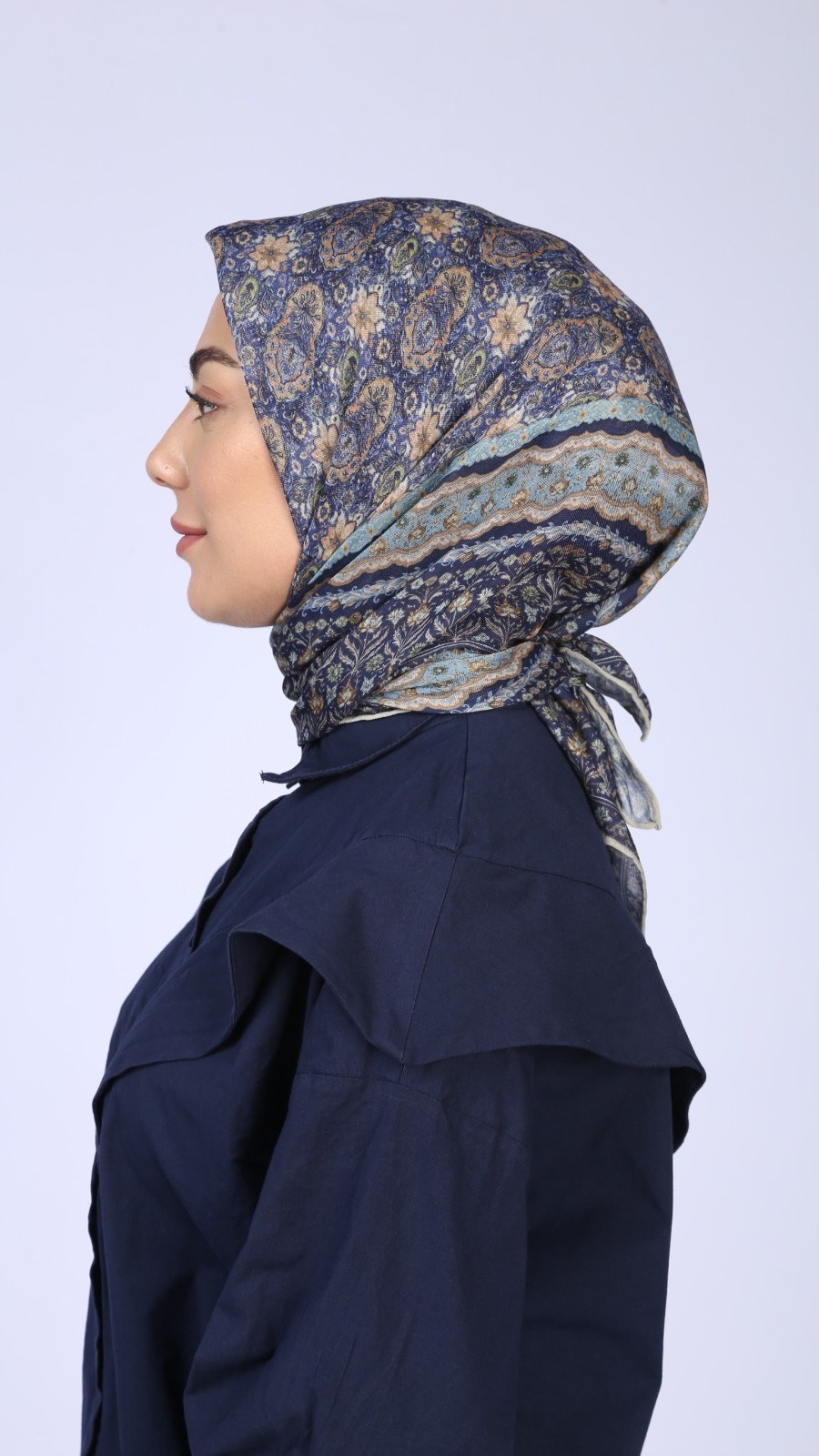 Locella Soft Pamuk Eşarp Lacivert