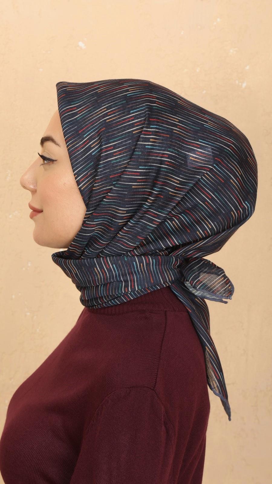 Locella Soft Pamuk Eşarp Lacivert