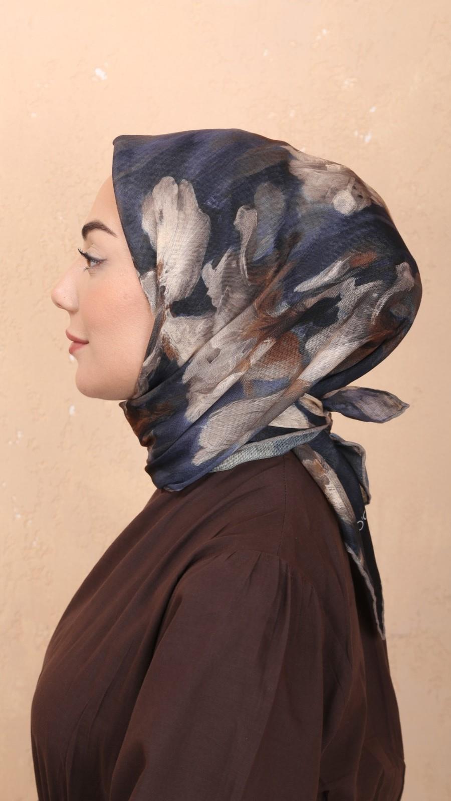 Locella Soft Pamuk Eşarp Lacivert