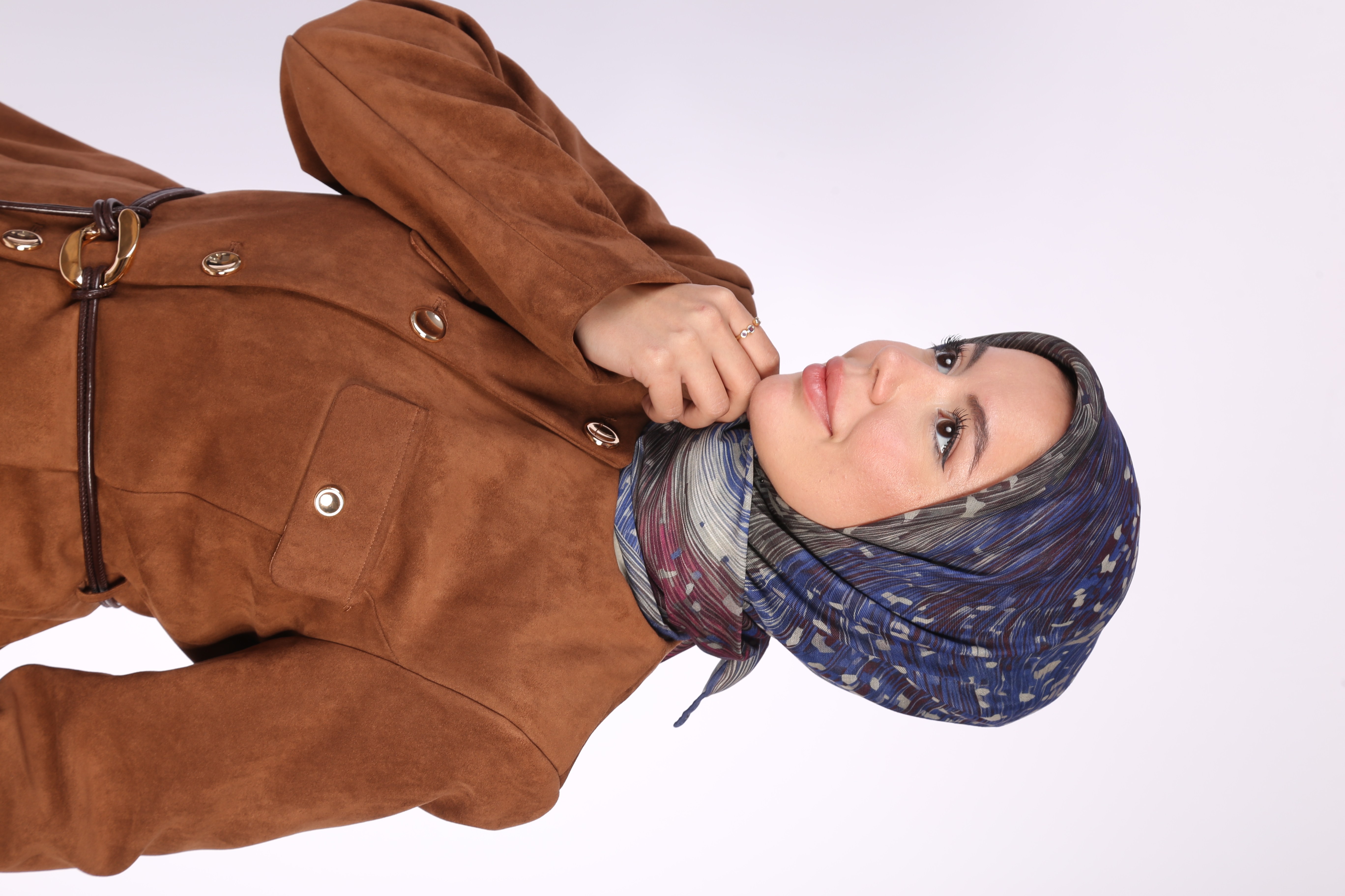 Locella Soft Pamuk Eşarp Saks Mavi