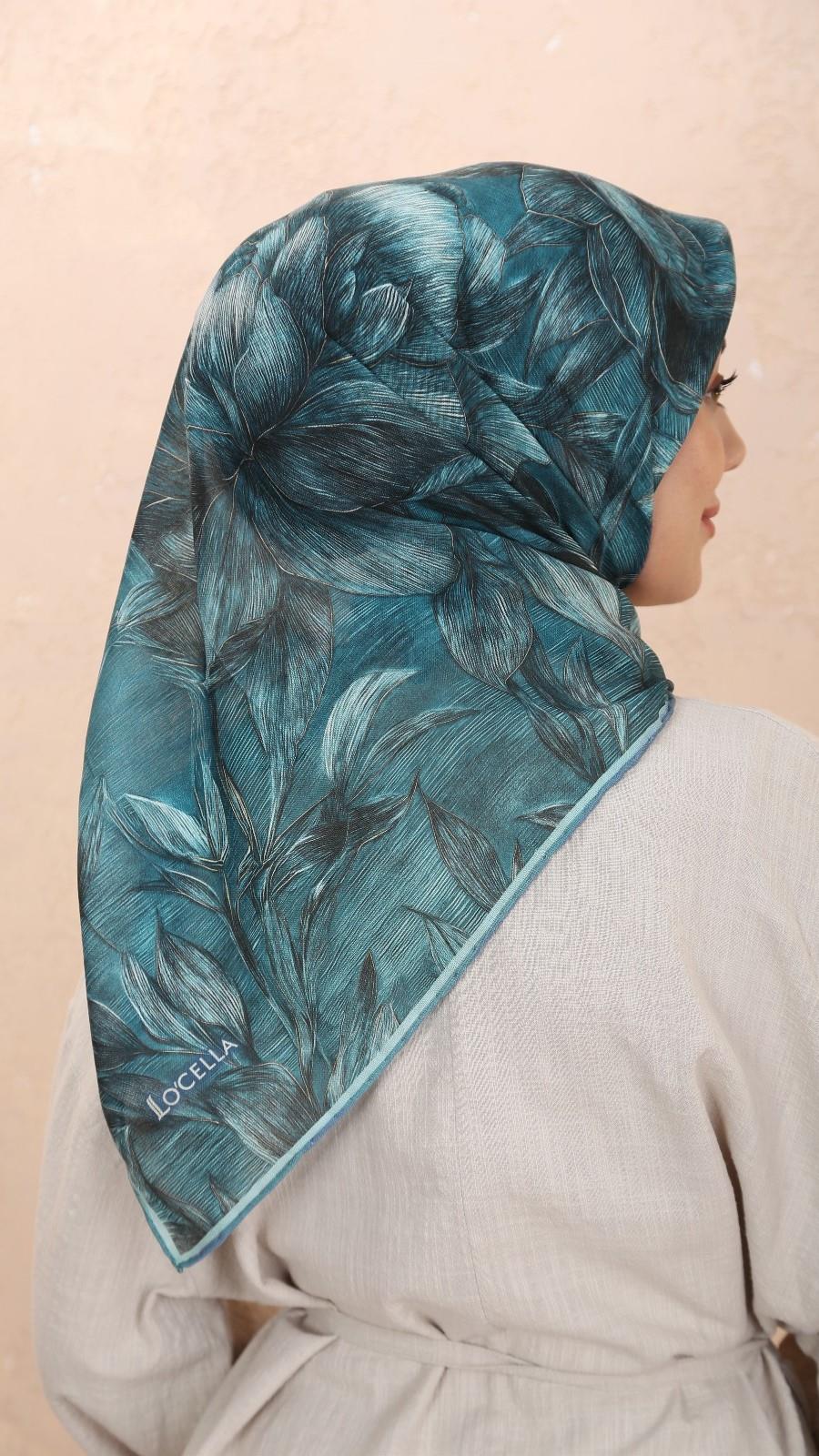 Locella Soft Pamuk Eşarp Turkuaz-11