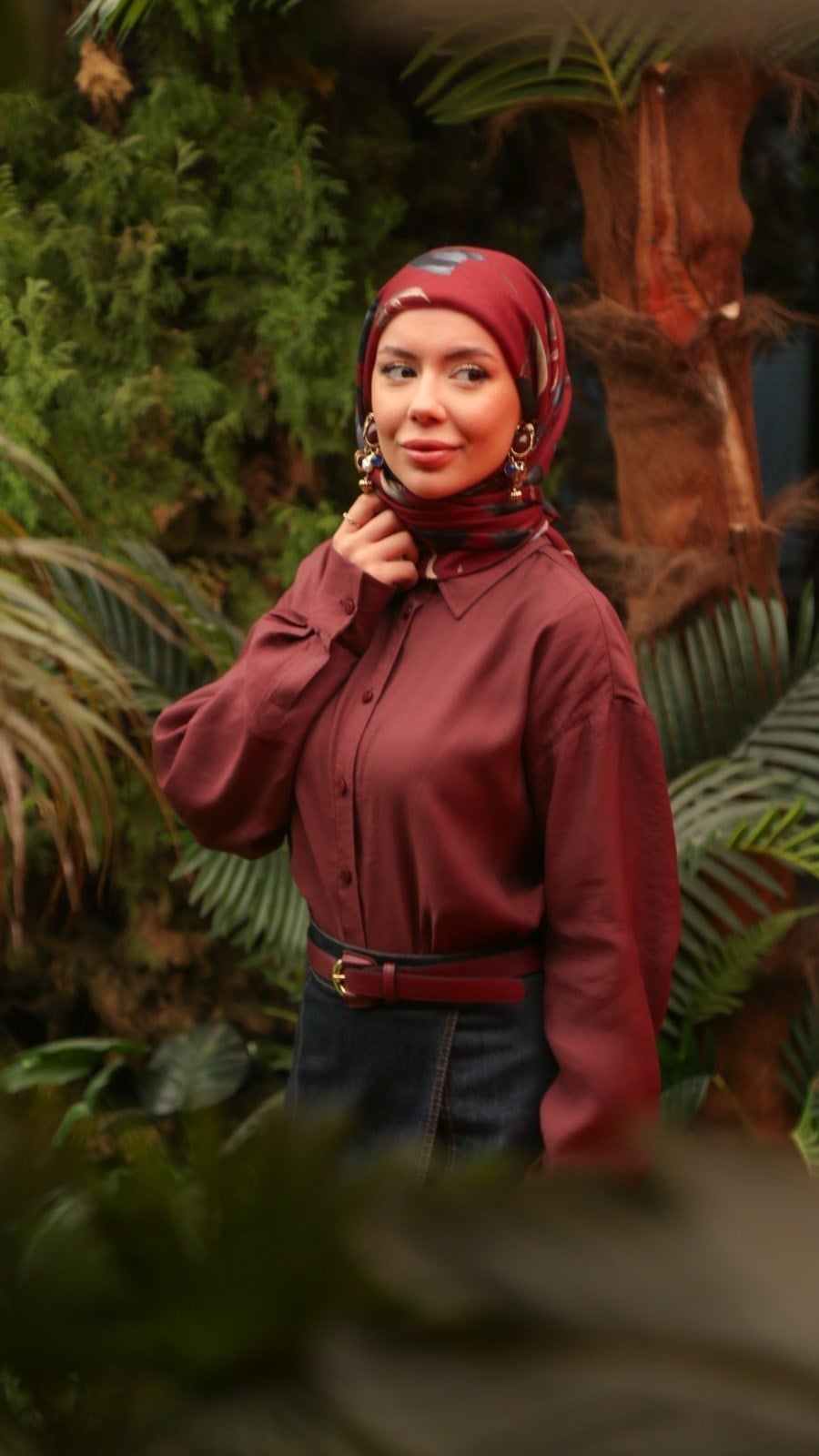 Locella Soft Pamuk Eşarp Bordo