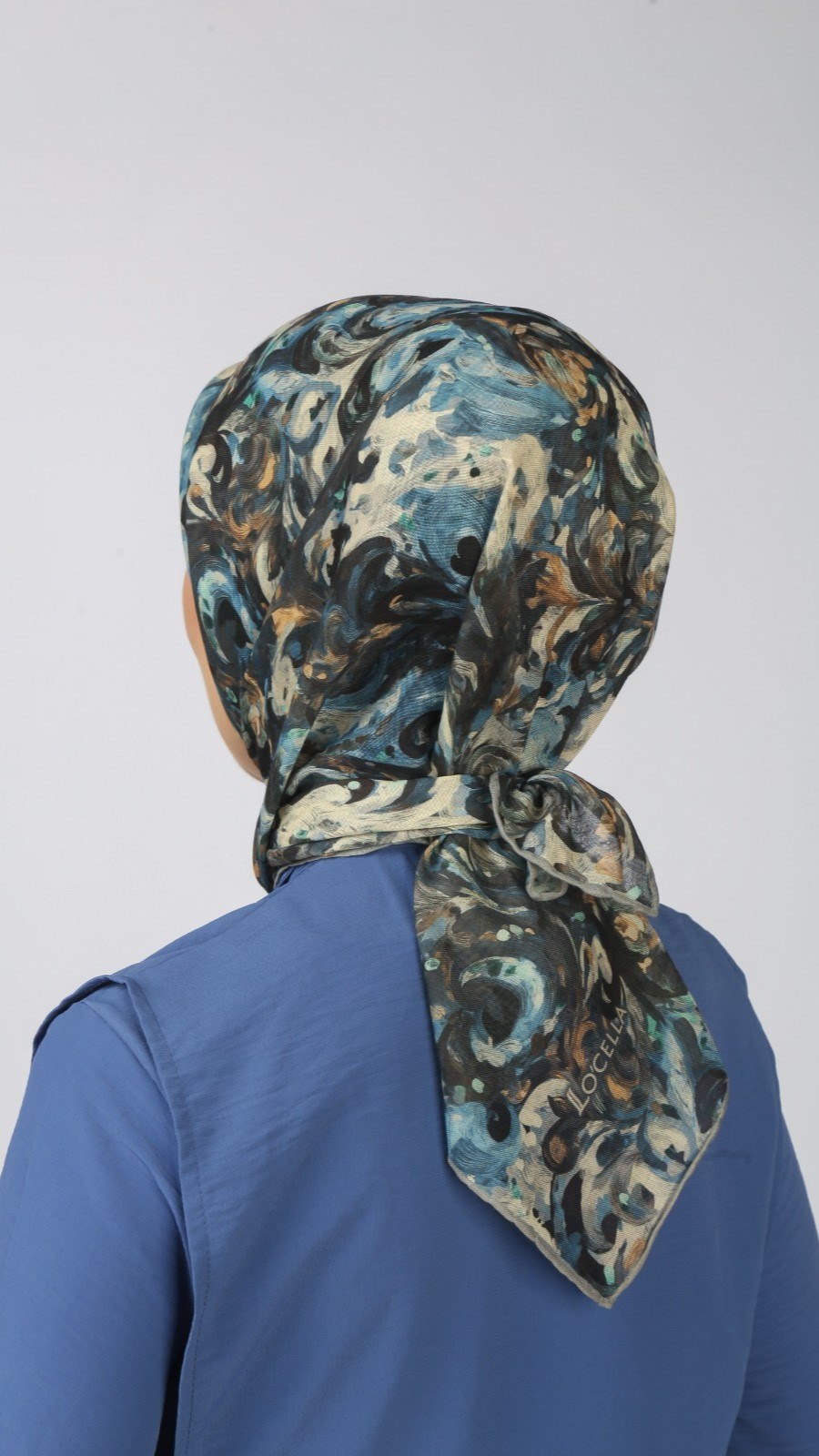 Locella Soft Pamuk Eşarp Mavi