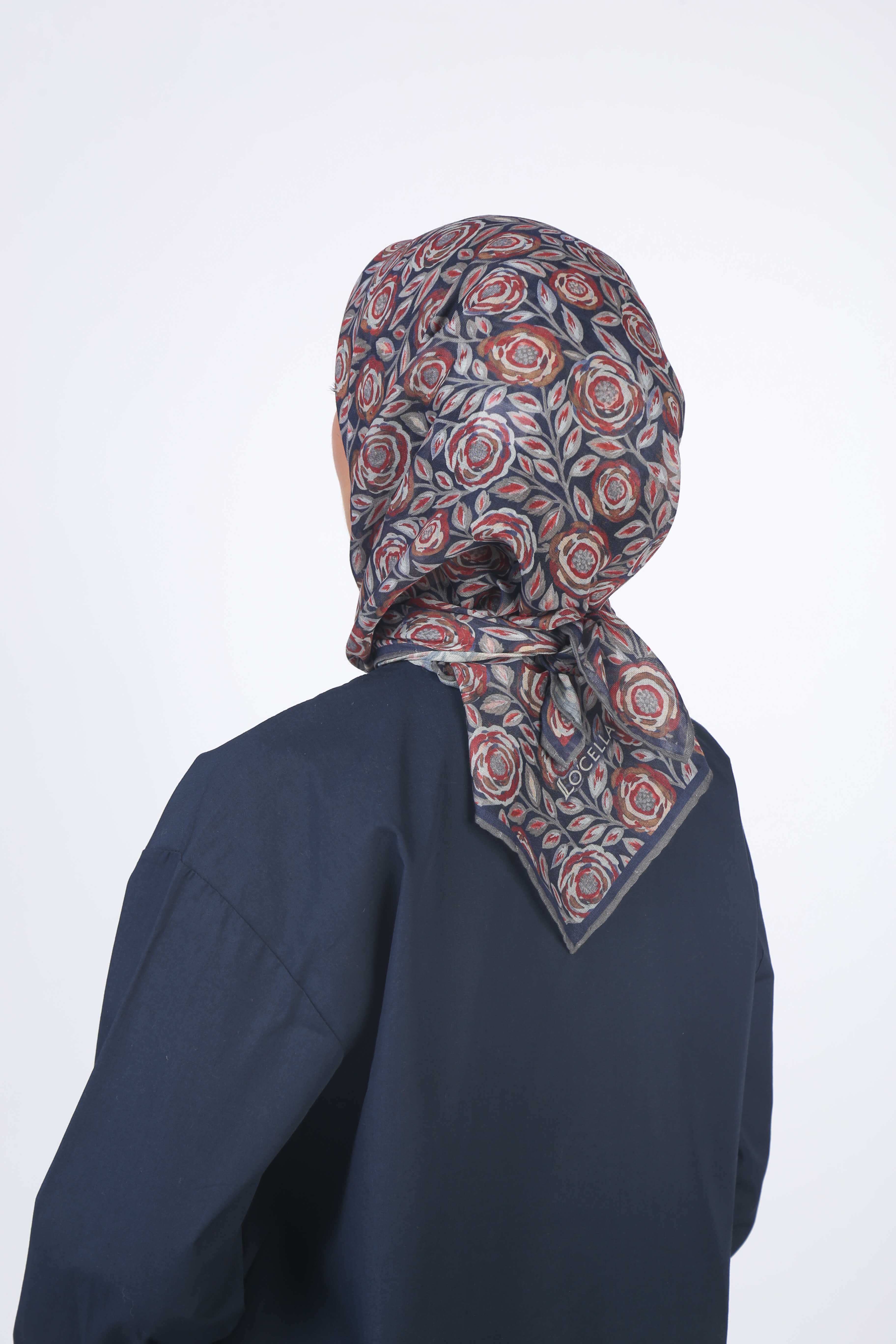Locella Soft Pamuk Eşarp Lacivert