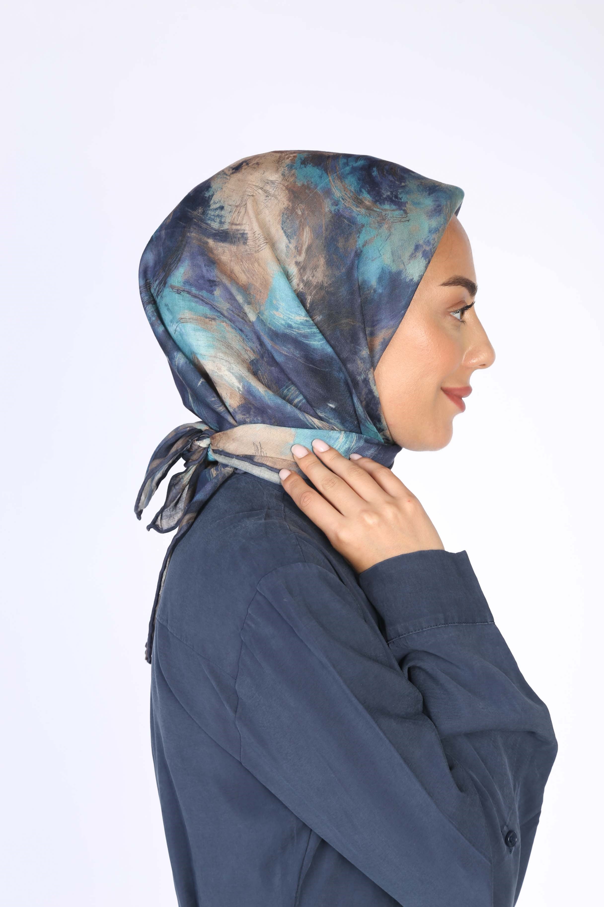 Locella Soft Pamuk Eşarp Lacivert