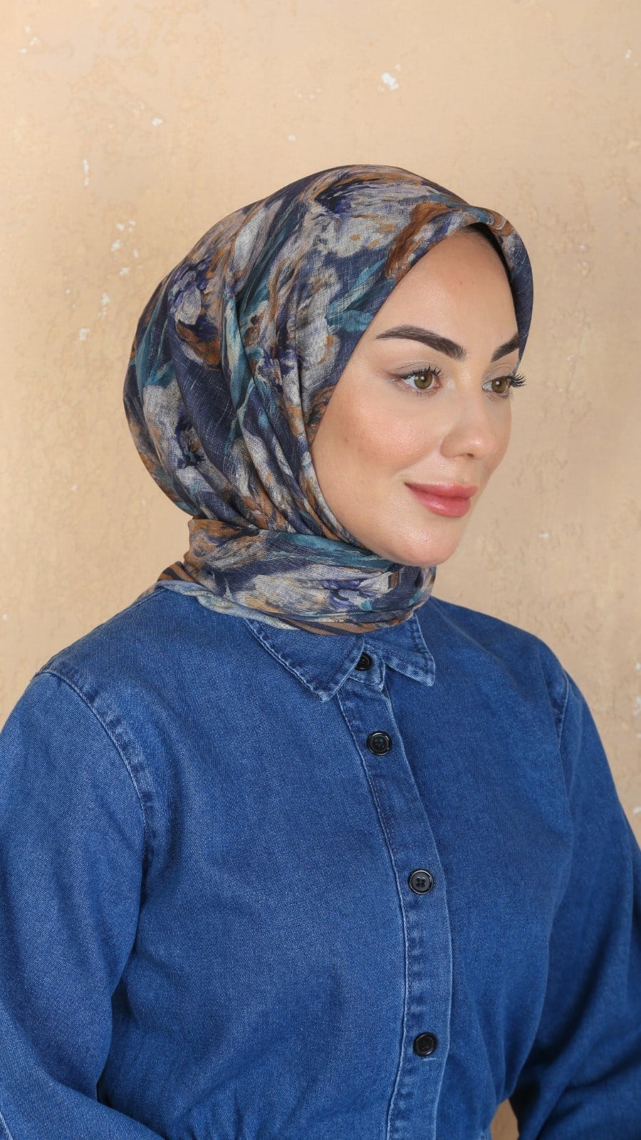 Locella Soft Pamuk Eşarp Lacivert