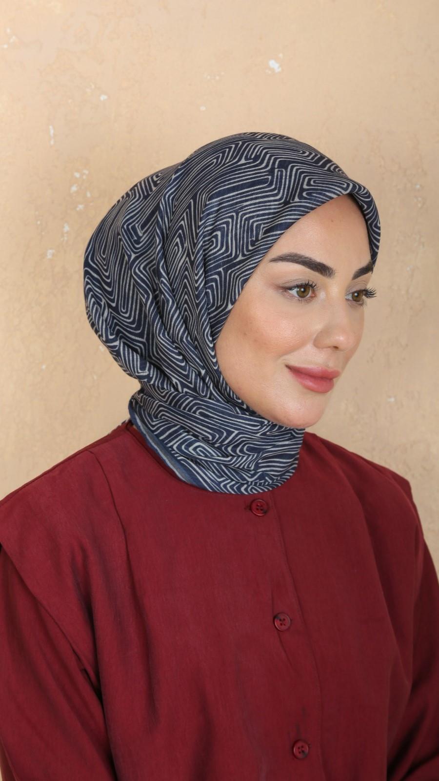 Locella Soft Pamuk Eşarp Lacivert