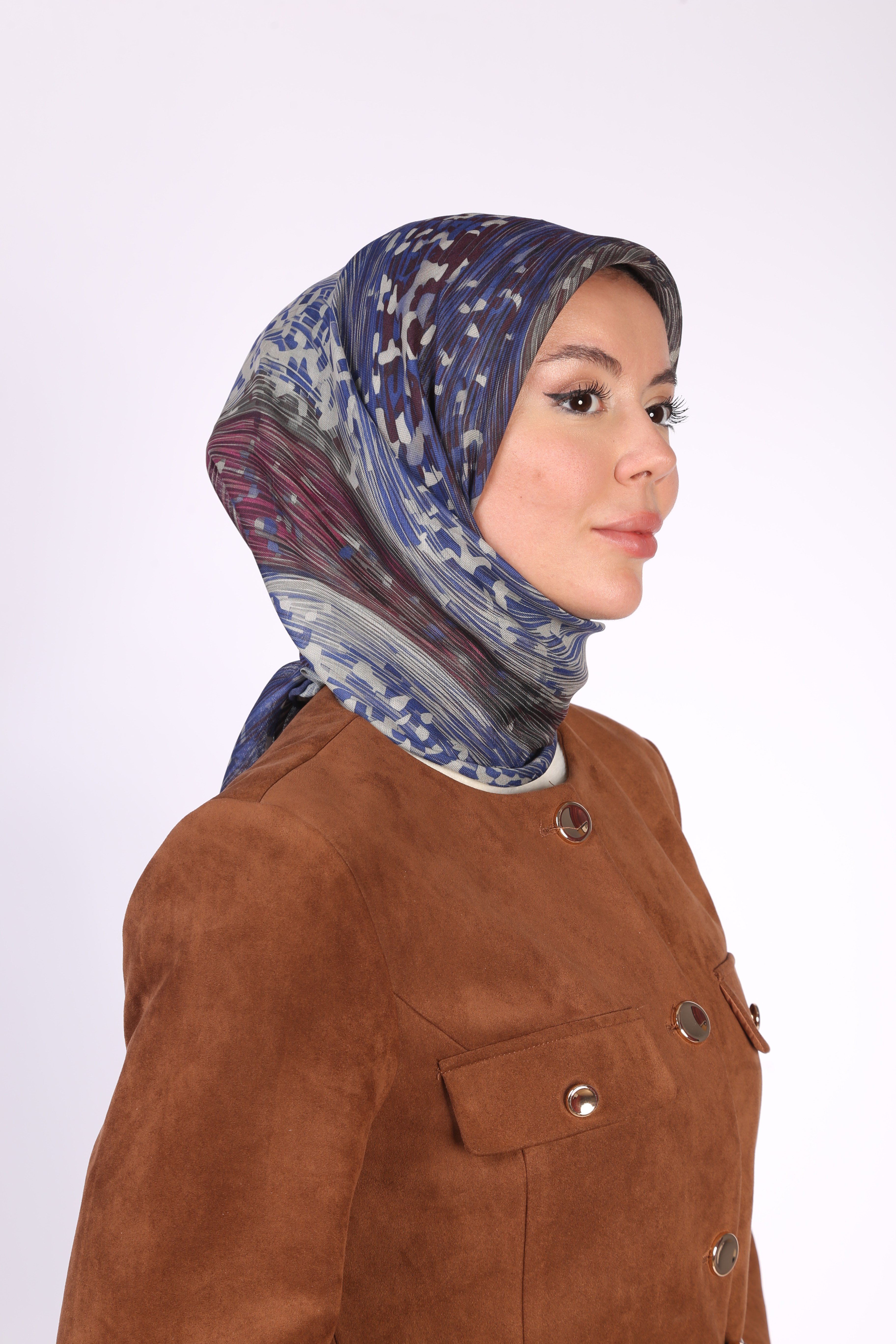 Locella Soft Pamuk Eşarp Saks Mavi