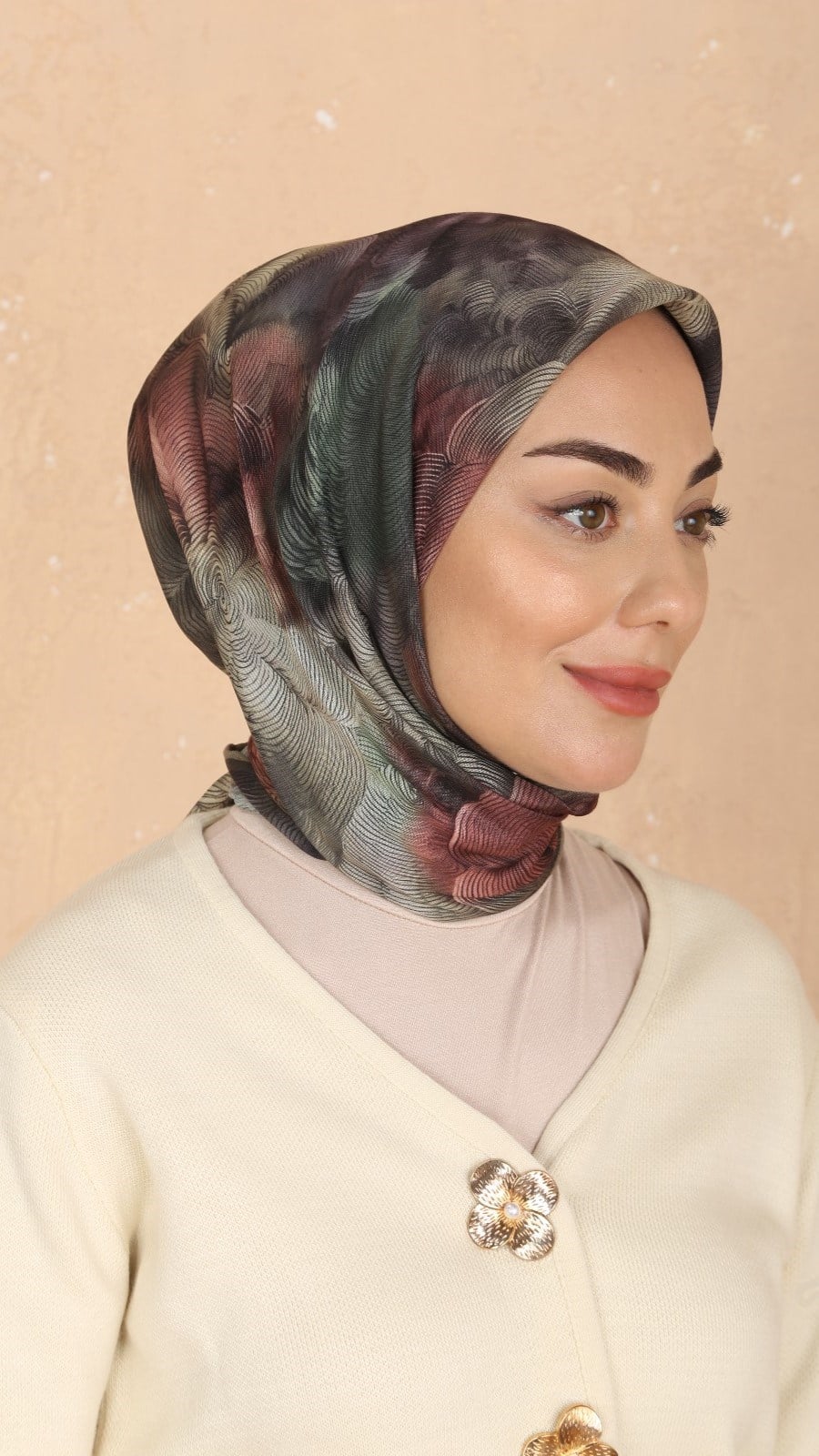 Locella Soft Pamuk Eşarp Haki