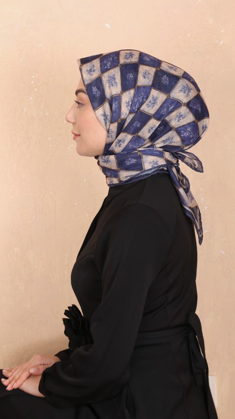 Locella Soft Pamuk Eşarp Lacivert