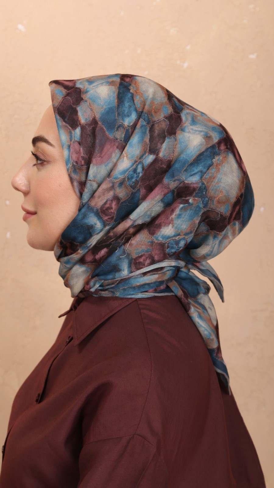 Locella Soft Pamuk Eşarp Mavi