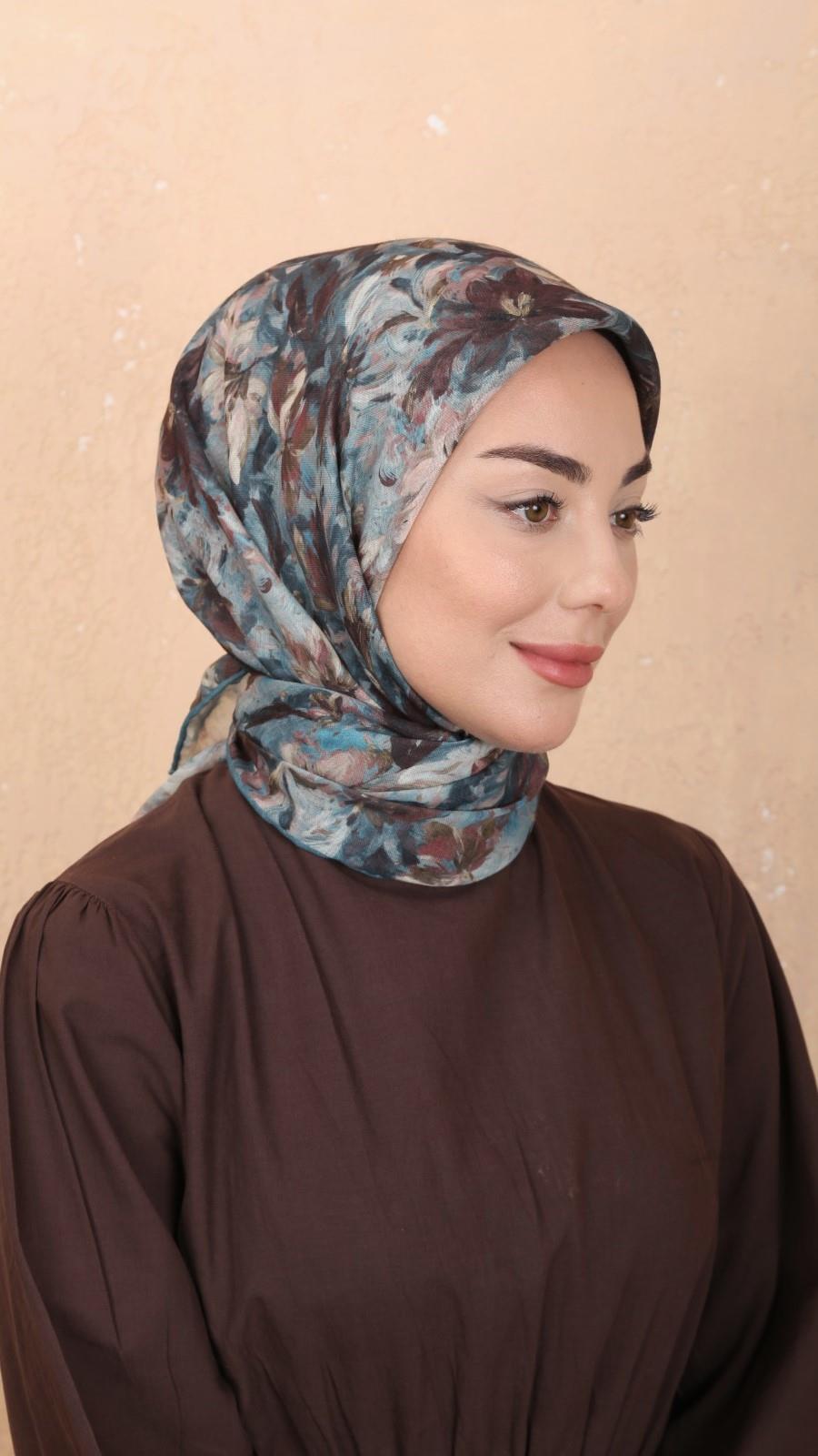 Locella Soft Pamuk Eşarp Petrol