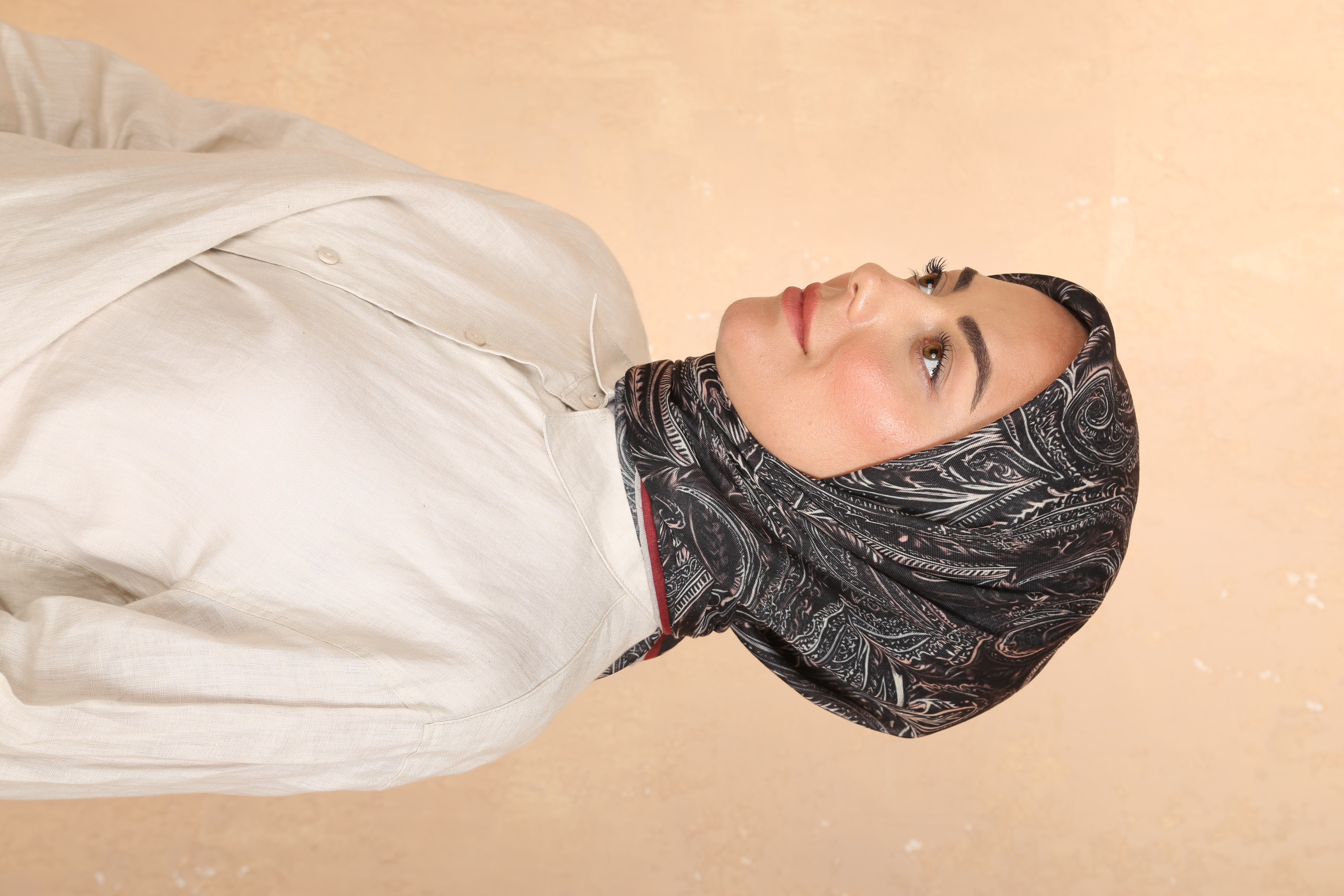 Locella Soft Pamuk Eşarp Siyah Kırmızı