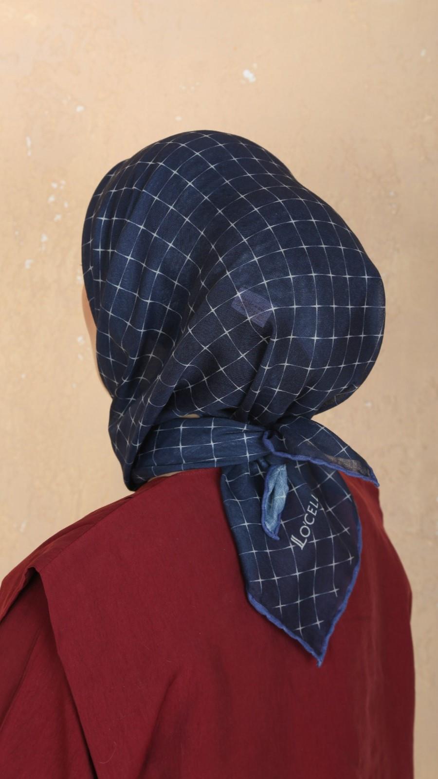 Locella Soft Pamuk Eşarp Lacivert