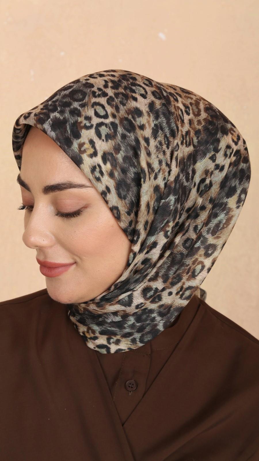 Locella Soft Pamuk Eşarp Haki Yeşil-7