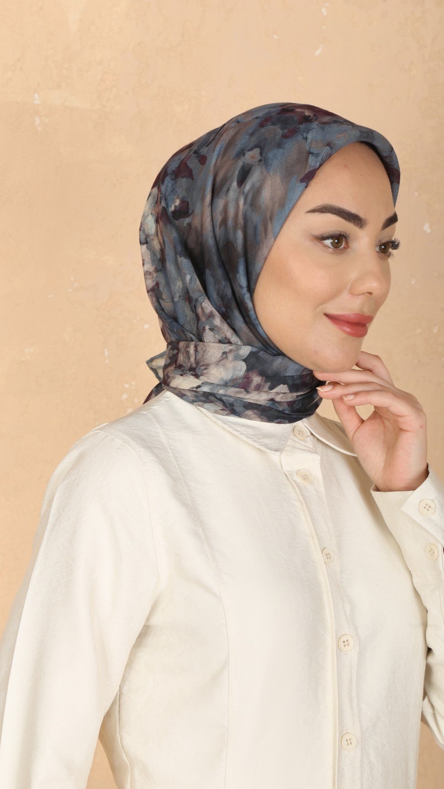 Locella Soft Pamuk Eşarp Mavi