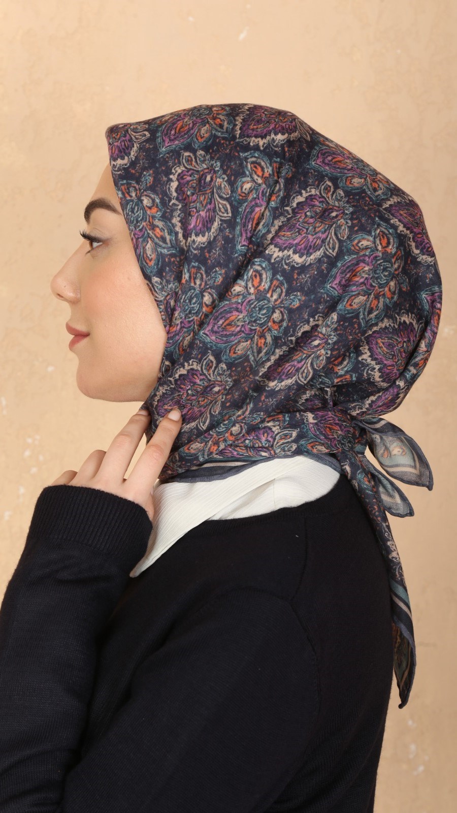 Locella Soft Pamuk Eşarp Lacivert