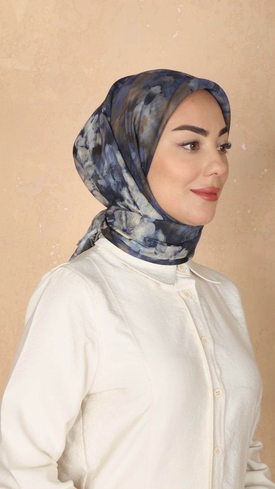 Locella Soft Pamuk Eşarp Lacivert