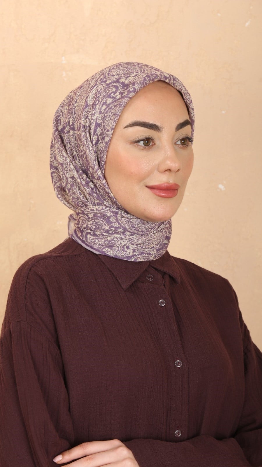 Locella Soft Pamuk Eşarp Mor
