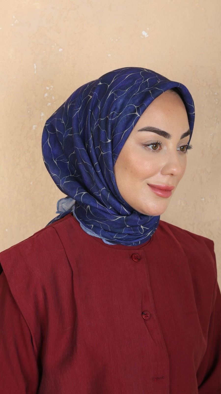 Locella Soft Pamuk Eşarp Lacivert