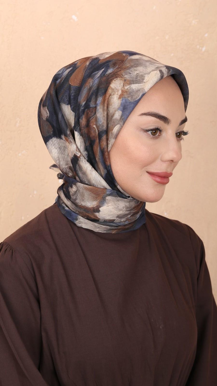 Locella Soft Pamuk Eşarp Lacivert