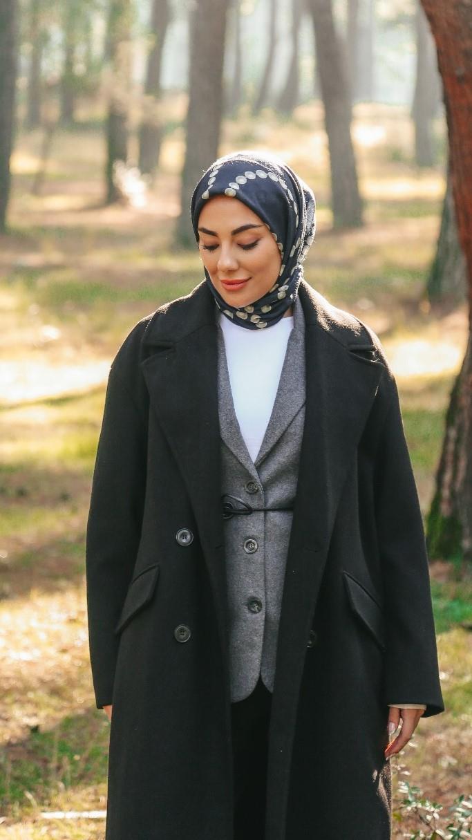 Locella Soft Pamuk Eşarp Lacivert