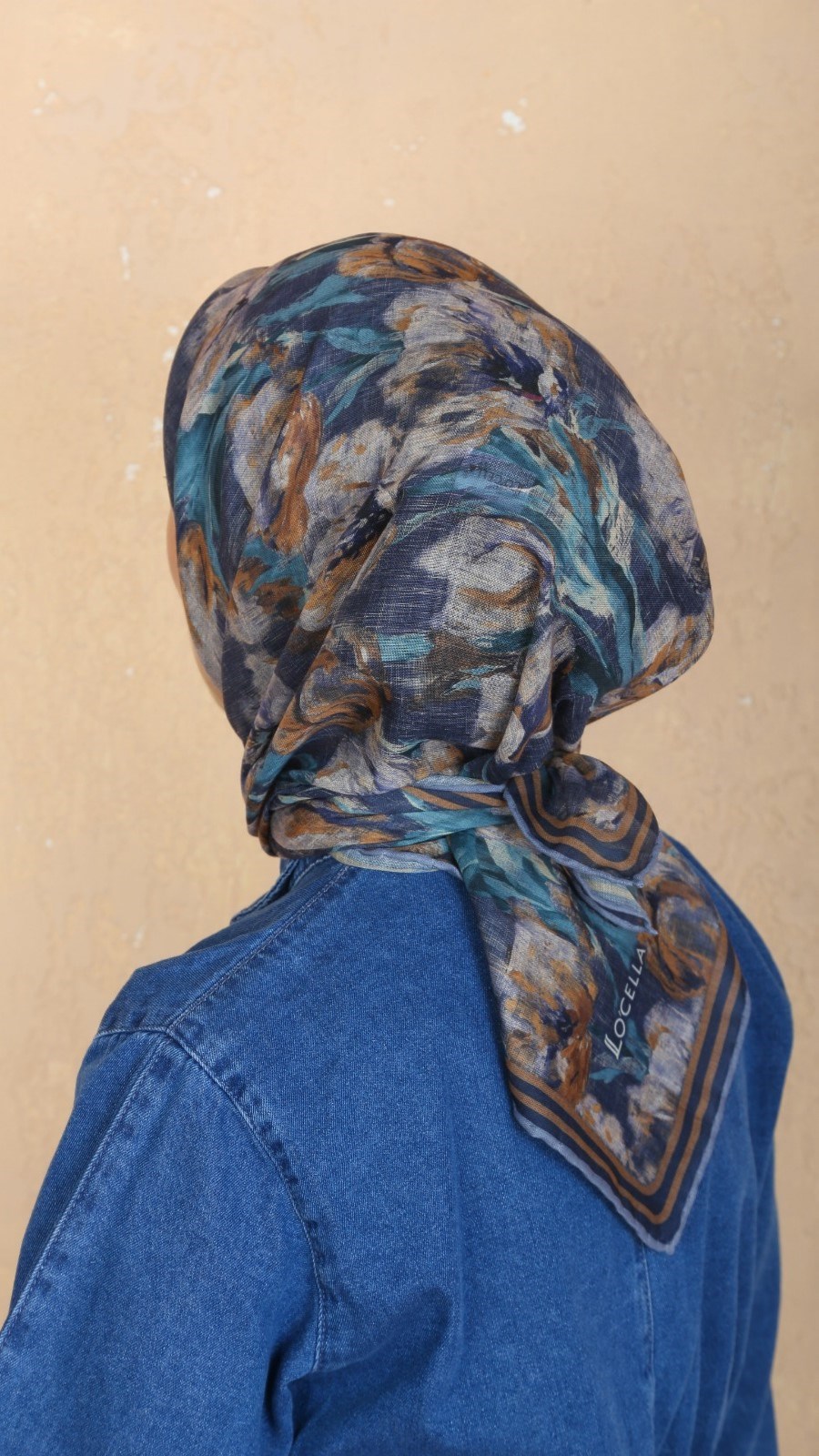 Locella Soft Pamuk Eşarp Lacivert