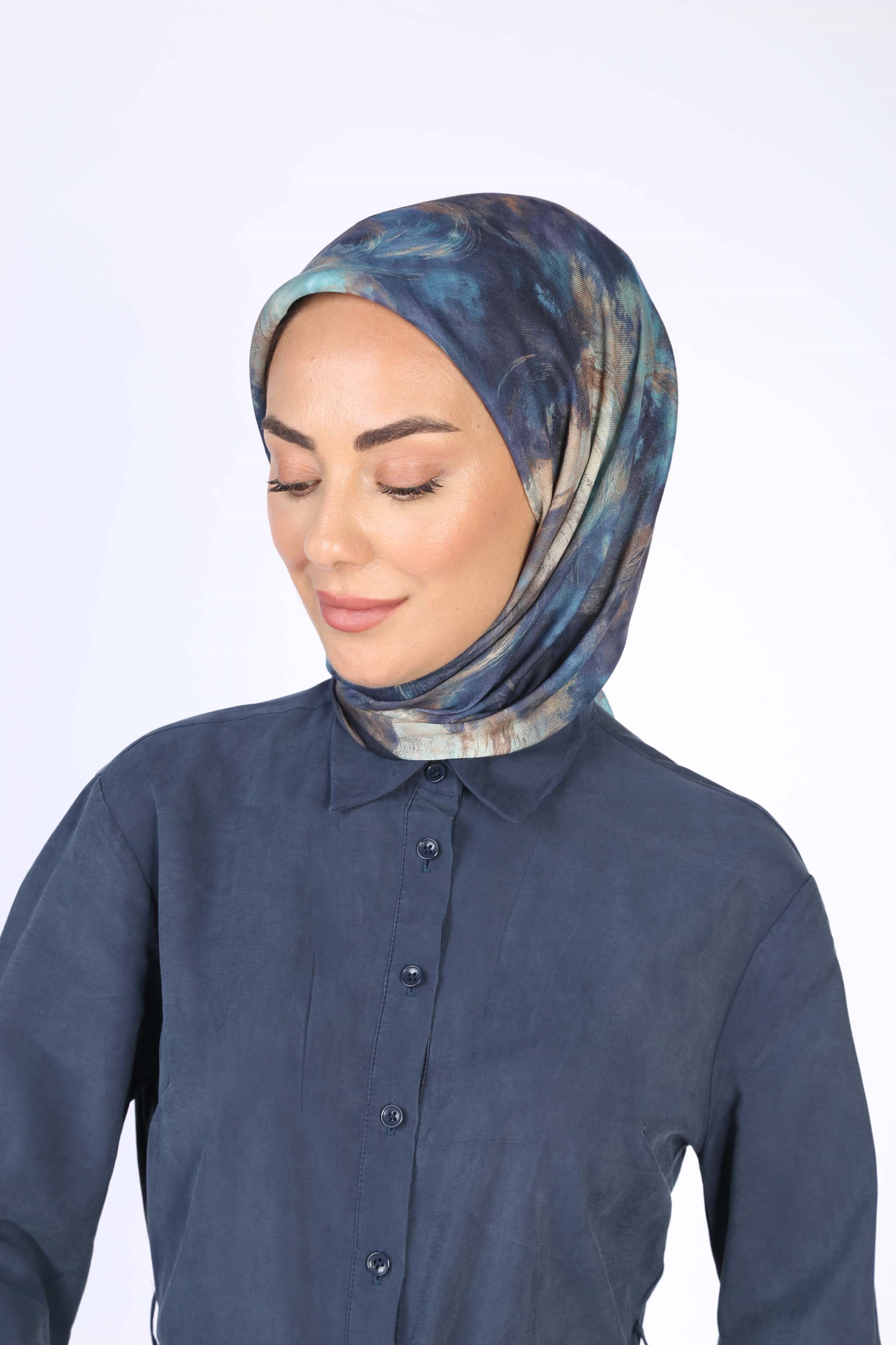 Locella Soft Pamuk Eşarp Lacivert