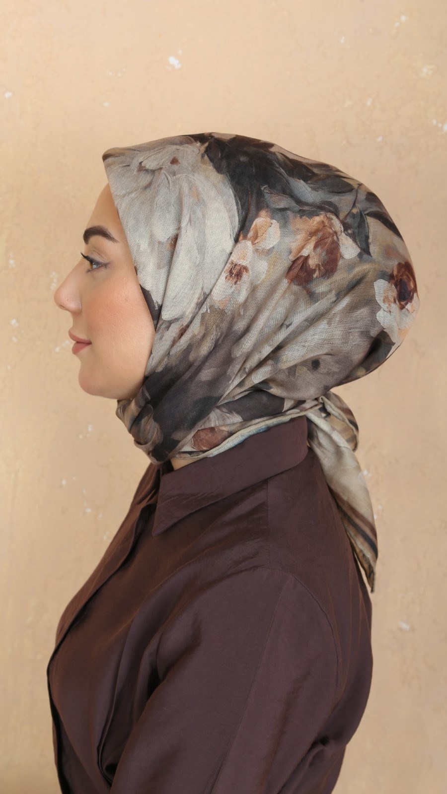 Locella Soft Pamuk Eşarp Koyu Bej