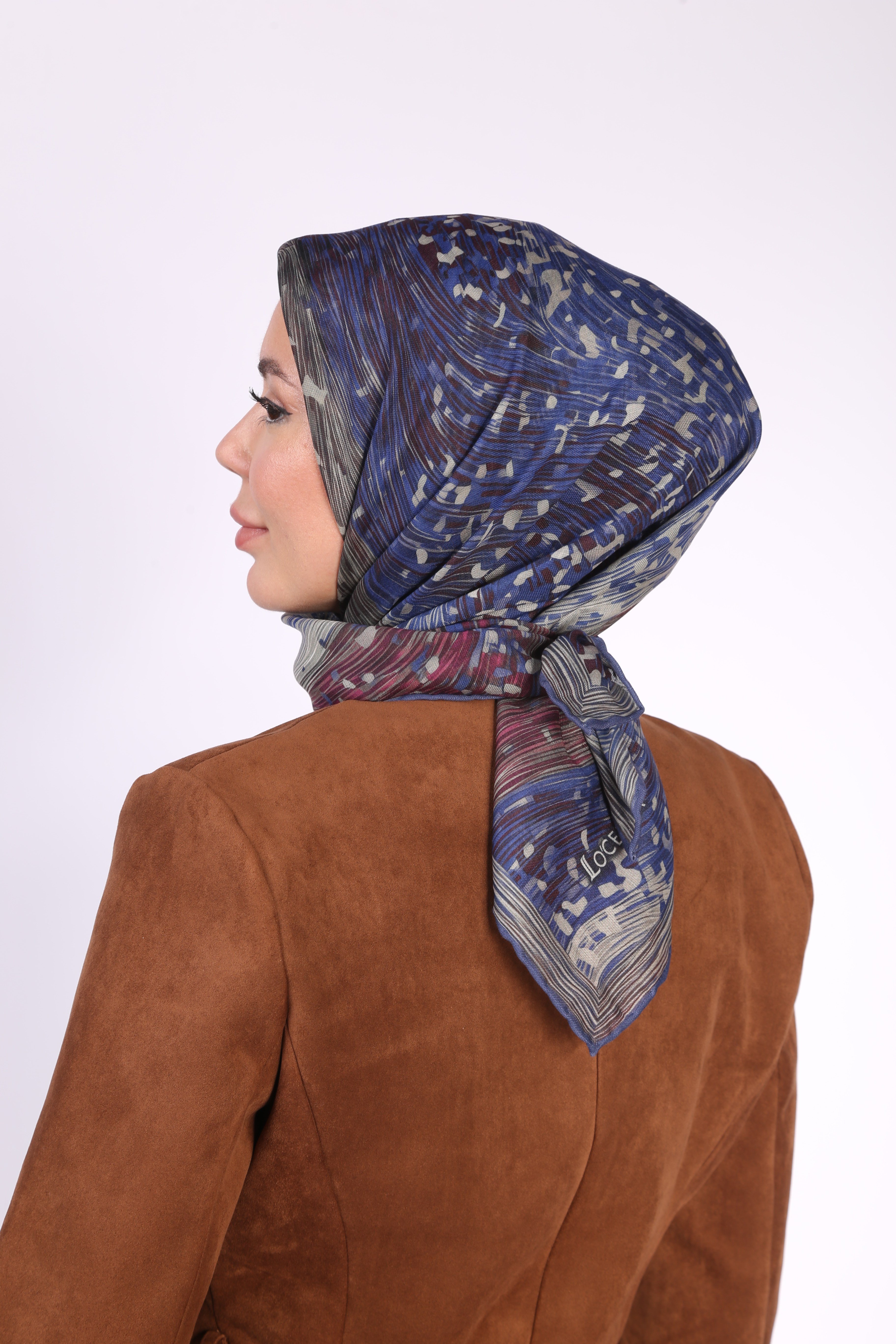 Locella Soft Pamuk Eşarp Saks Mavi