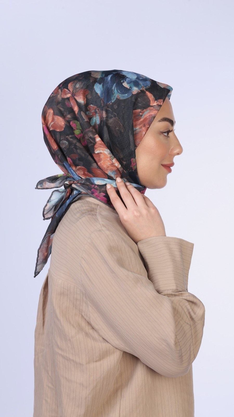 Locella Soft Pamuk Eşarp Siyah Kahve