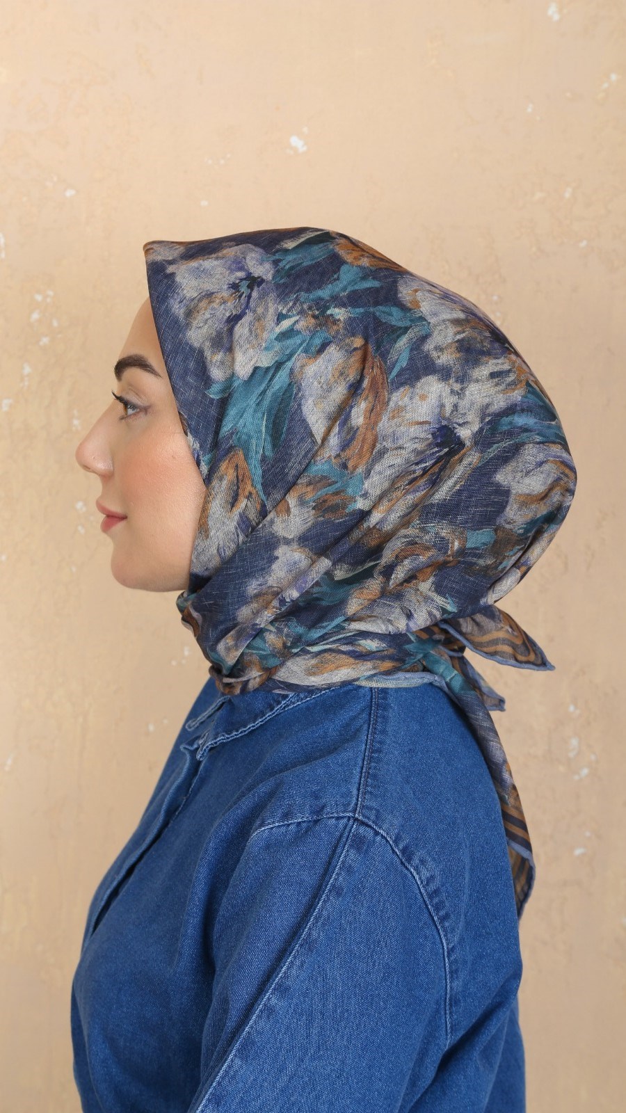 Locella Soft Pamuk Eşarp Lacivert