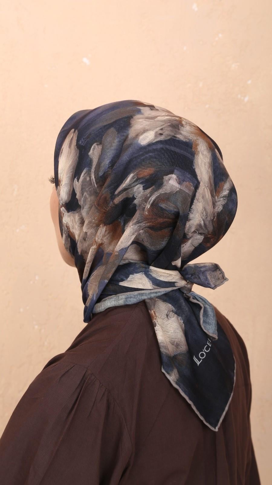 Locella Soft Pamuk Eşarp Lacivert