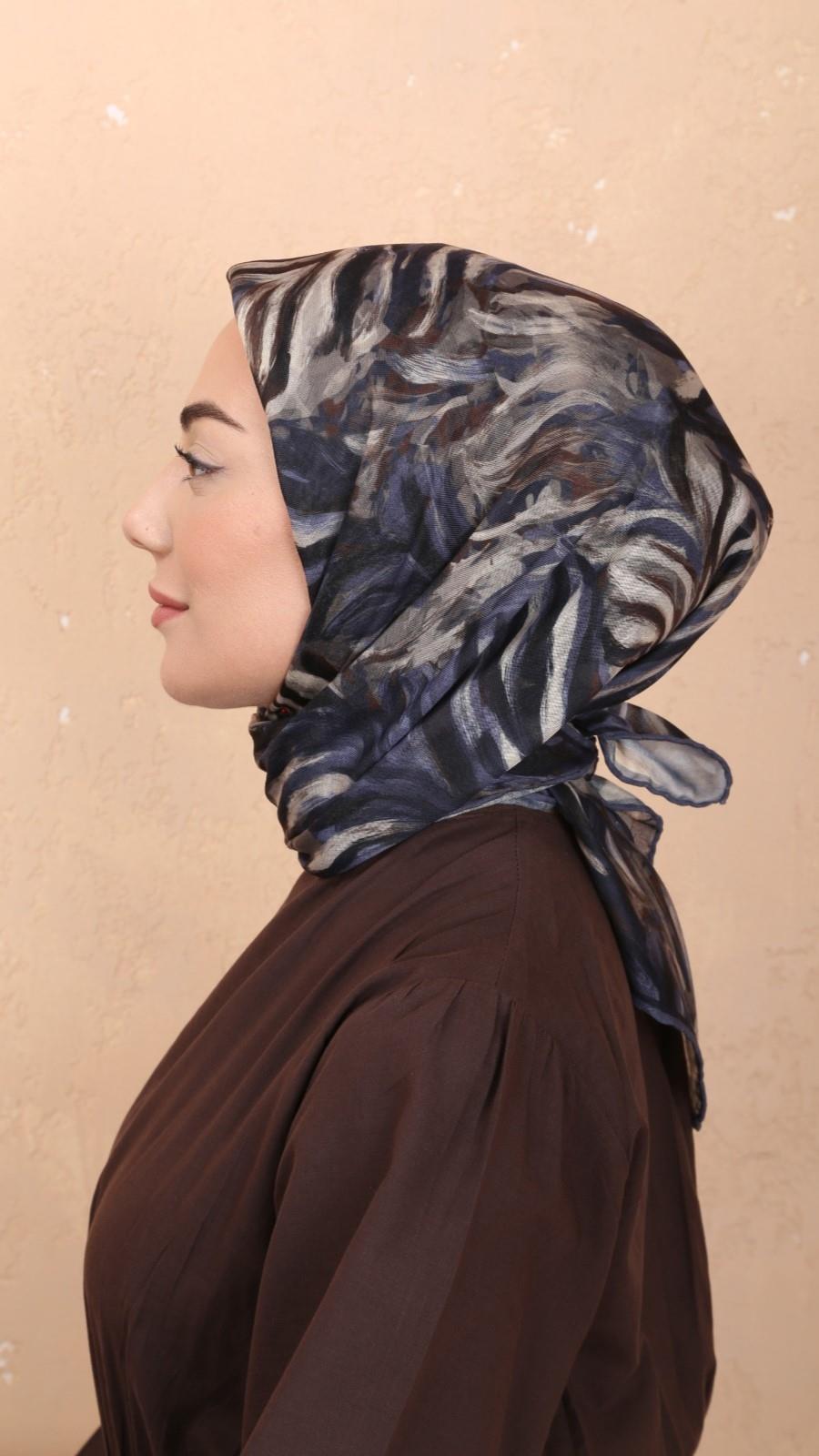 Locella Soft Pamuk Eşarp Lacivert